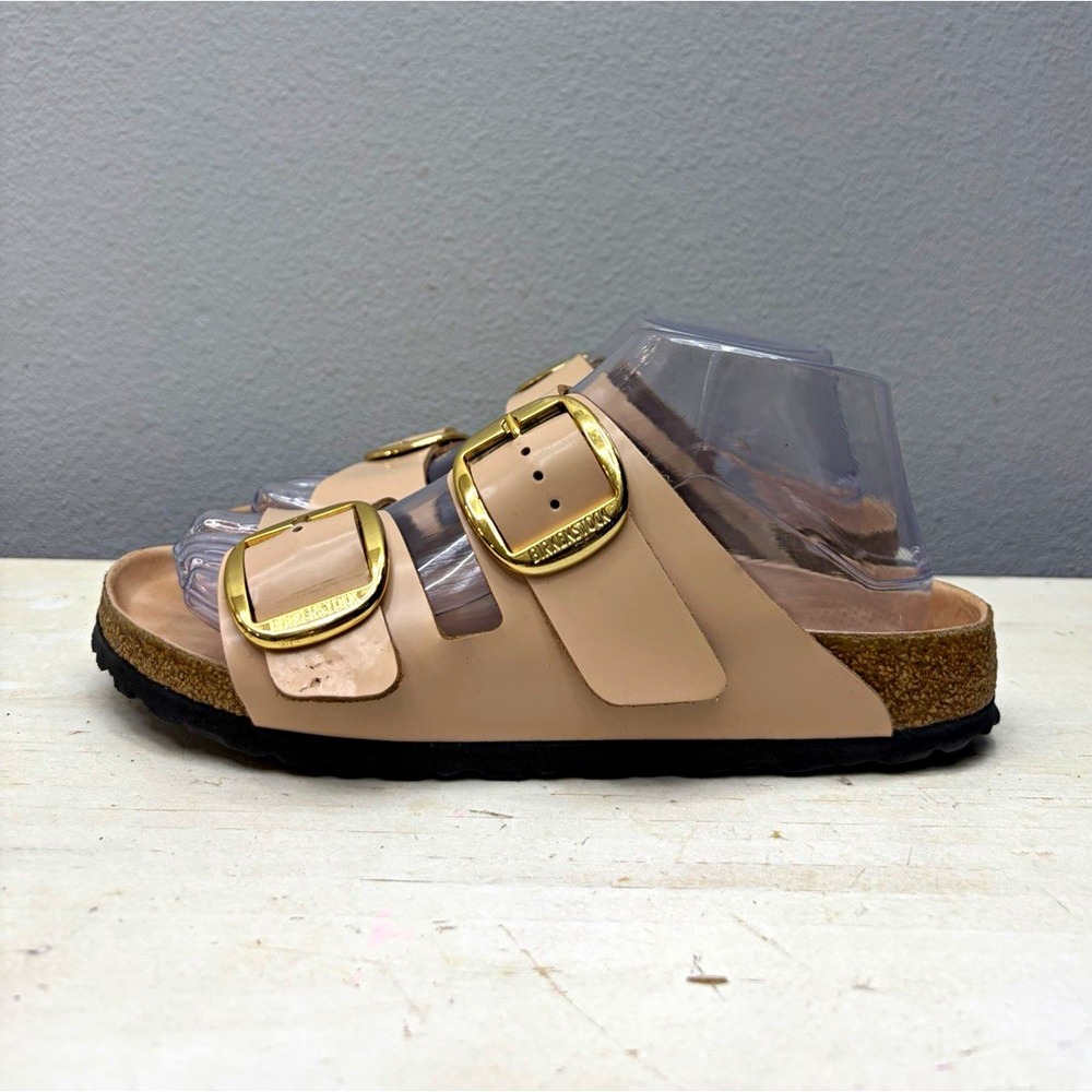 Birkenstock Nude Patent Leather Arizona Sandals Size 39